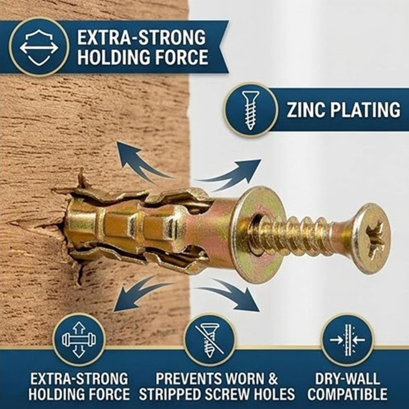 50/100PC 스톤 익스팬션 스크류 셀프 태핑 나사  - Drywall Anchor Screw 리뷰 및 가격