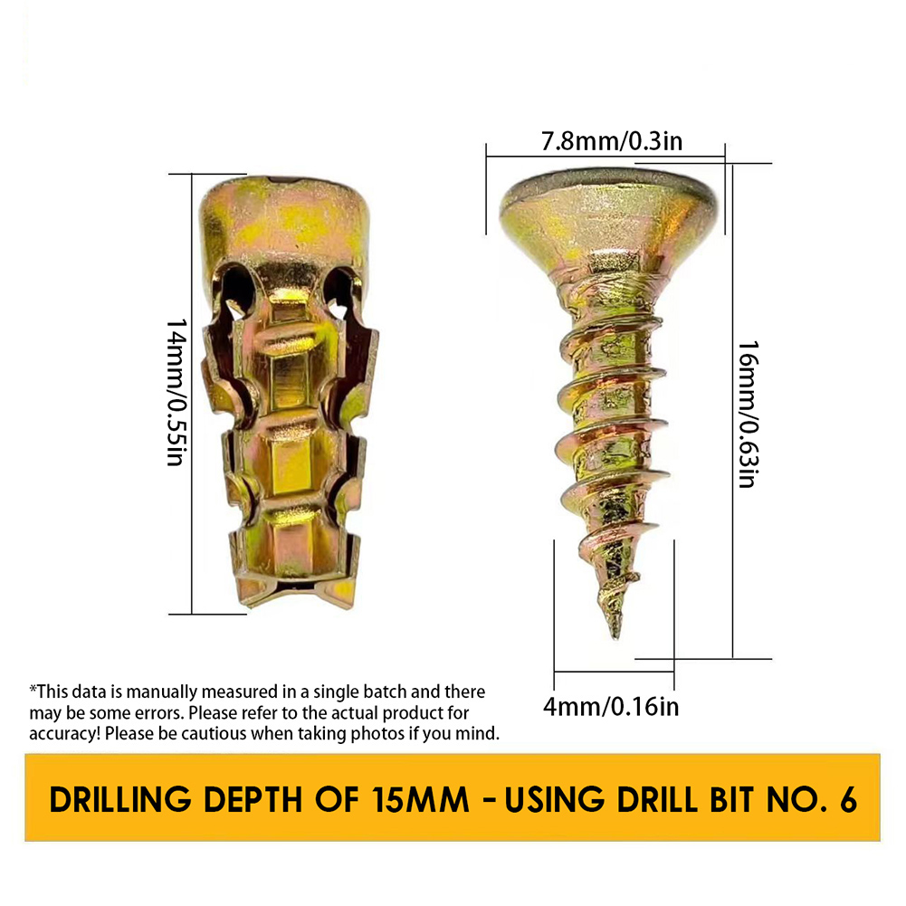 6*14mm 도어 힌지 스레드 수리 나사 짧은 확장 벽 - Drywall Anchor Screw 리뷰 및 가격